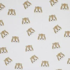 Rib Jersey Stof - Schets Leeuwen Ecru