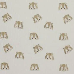 Rib Jersey Stof - Schets Leeuwen Beige Rib Jersey Stof - Schets Leeuwen Beige