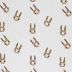Rippstrick Jersey Stoff - Skizze Kaninchen Ecru