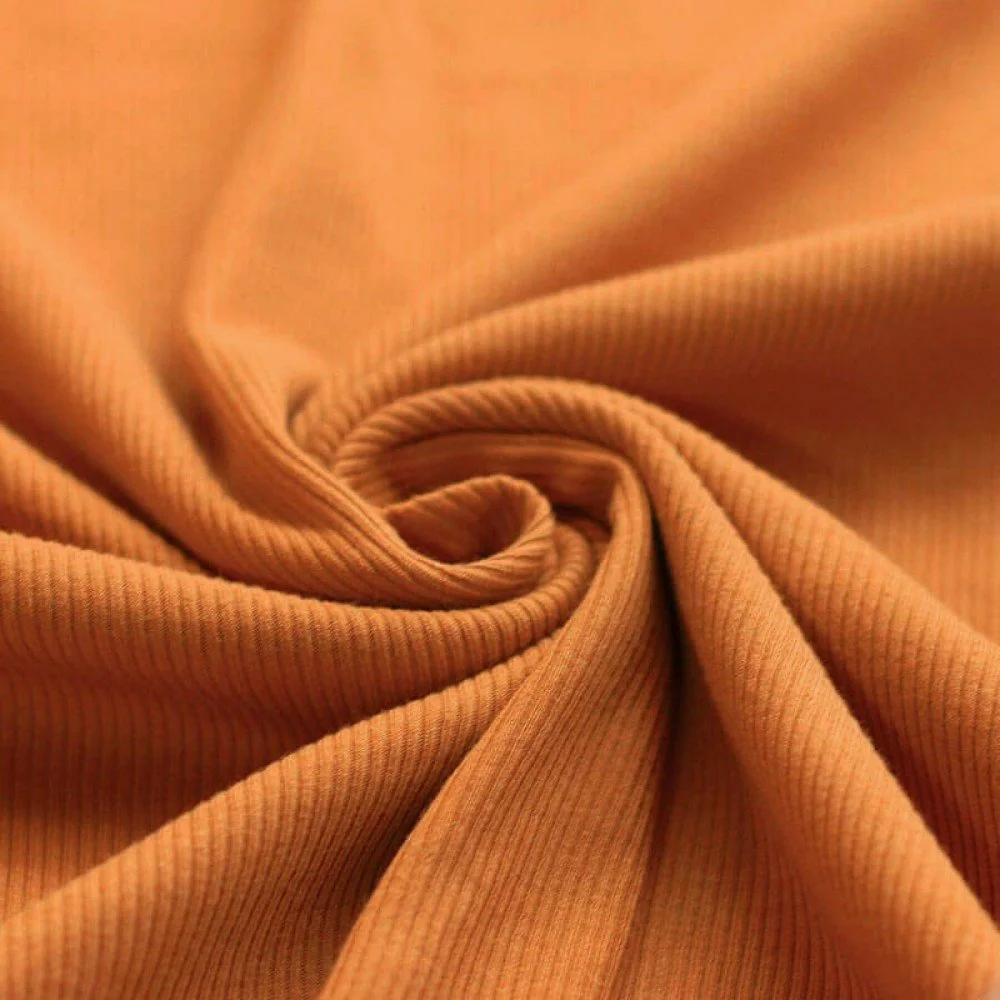 Rib Jersey Stof Dusty Oranje