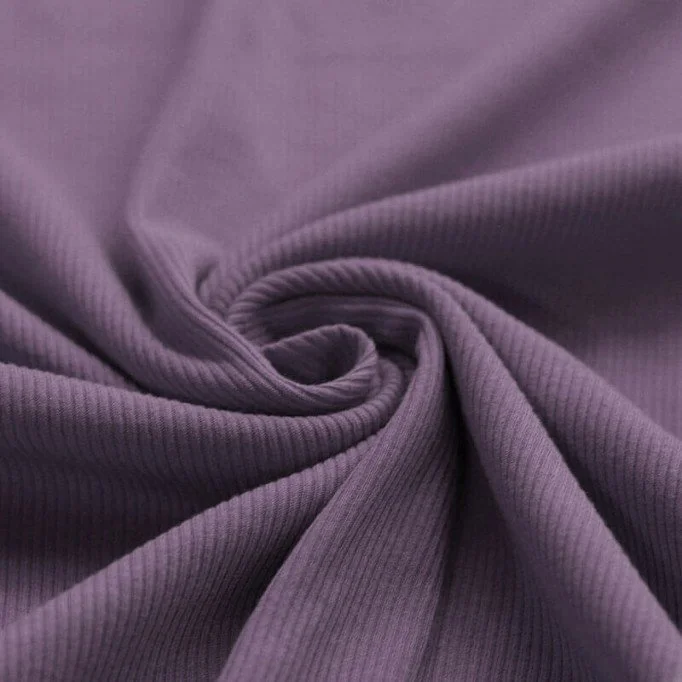 Tissu Maille Tricot Côtelé Violet Poussiéreux - (Tissus Jersey)