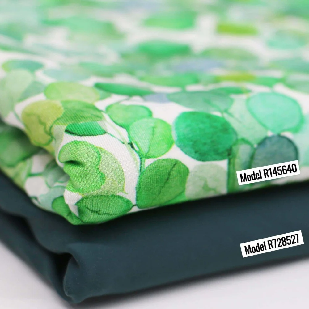 Digitale Print Bamboe Jersey - Eucalyptusblad Groen Digitale Print Bamboe Jersey - Eucalyptusblad Groen