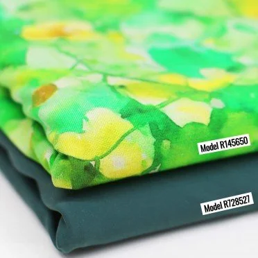 Digital Print Bamboo Jersey - Green Abstract Plant - (Printed Jersey Fabric)