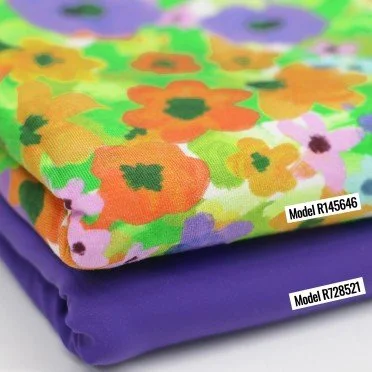 Digital Print Bamboo Jersey - Mixed Ditsy Green Purple Orange Digital Print Bamboo Jersey - Mixed Ditsy Green Purple Orange - (Printed Jersey Fabric)