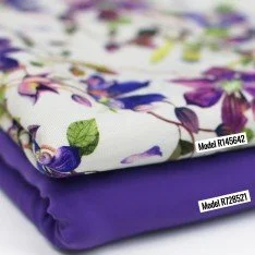 Tessuto Jersey Di Bambù Digitale - Fiore Di Clematide Viola
