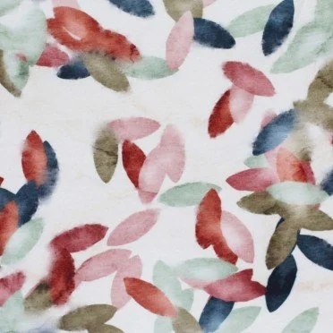 Bambus Jerseystoff Digital Muster - Aquarell Blätter Rost Grün - (Jerseystoff Gemustert)