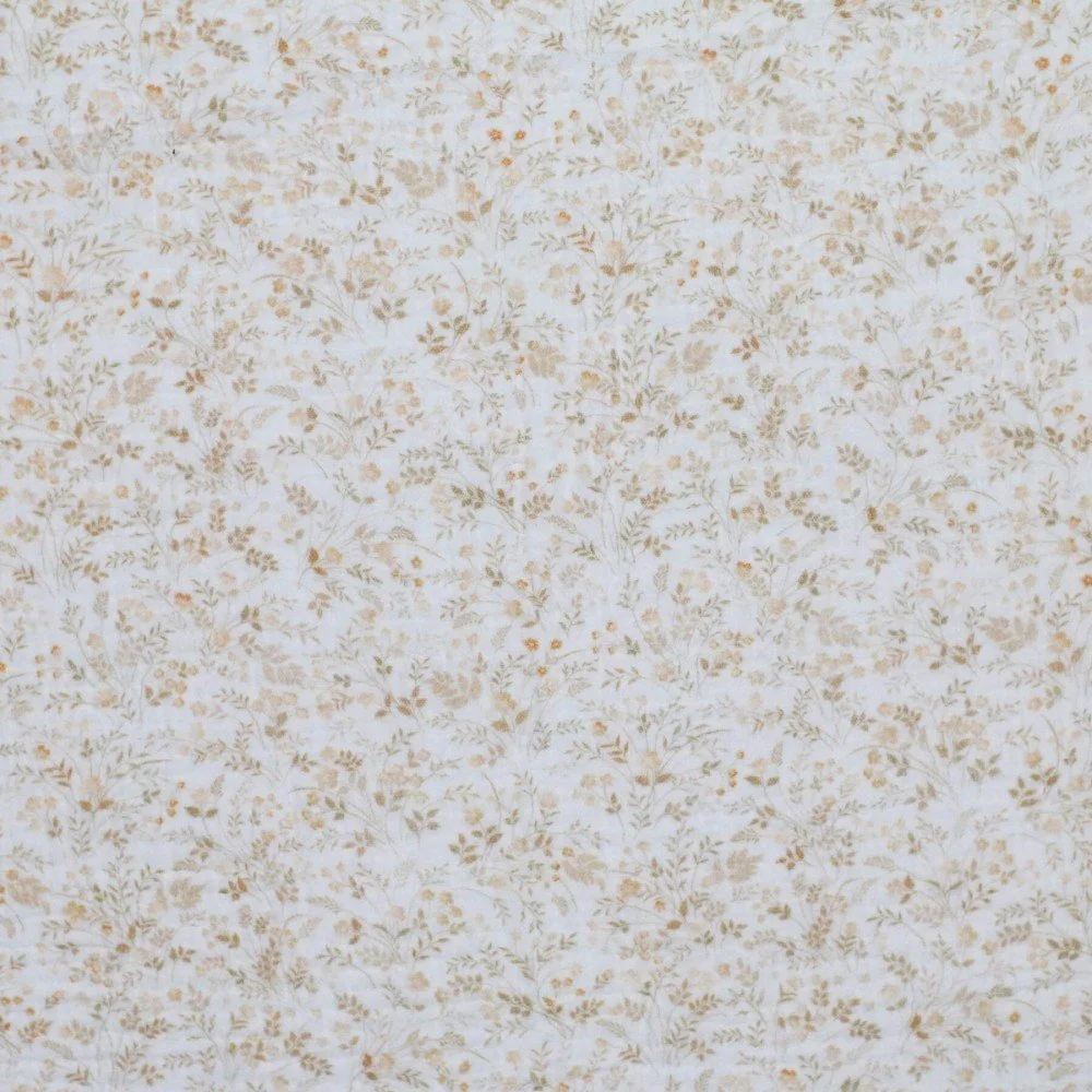 Baumwoll Musselin Stoff Digital - Beige Wildblume Baumwoll Musselin Stoff Digital - Beige Wildblume