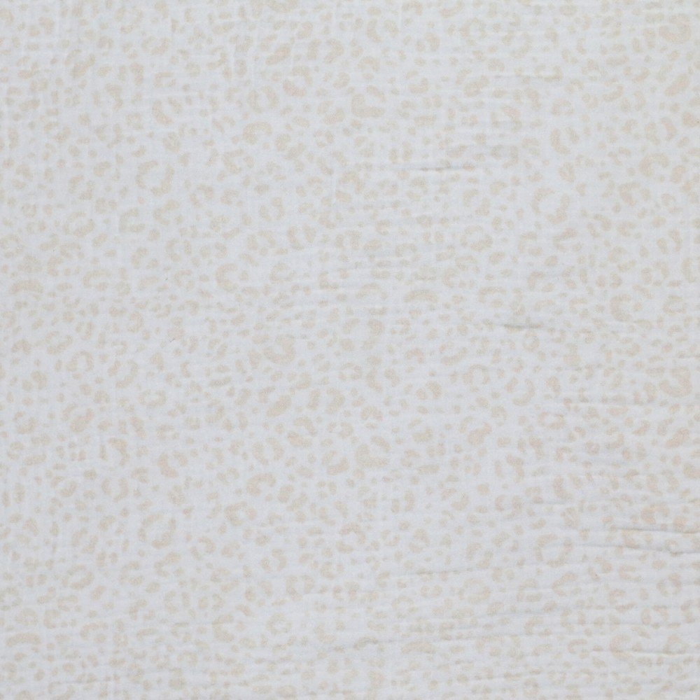 Baby Musselin Stof Digital Print - Blush Leopard Beige