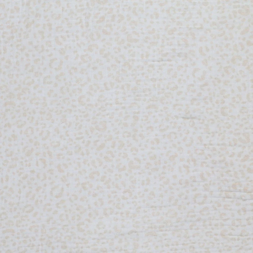 Double Gauze Fabric Digital Print - Blush Leopard Beige Double Gauze Fabric Digital Print - Blush Leopard Beige
