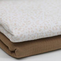 Hydrofiel Stof Digitale Print - Blush Luipaard Beige