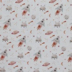 Hydrofiel Stof Digitale Print - Ruimteraket