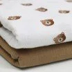 Double Gauze Fabric Digital Print - Sweet Bears Ecru - (Child Fabrics)