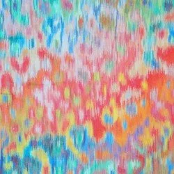 Fijne Linnen Stof Digitale Print - Wazig Gekleurd Dierenprint