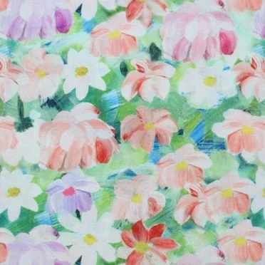 Fijne Linnen Stof Digitale Print - Madeliefjes Bloemen Fijne Linnen Stof Digitale Print - Madeliefjes Bloemen - (Decoratiestoffen)