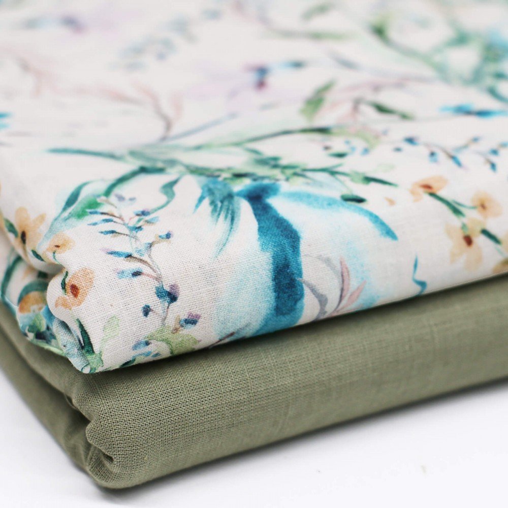 Fine Linen Fabric Digital Print - Field Flowers Fine Linen Fabric Digital Print - Field Flowers