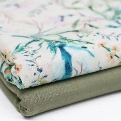 Fijne Linnen Stof Digitale Print - Veldbloemen