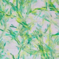 Fijne Linnen Stof Digitale Print - Groene Penseelstreken