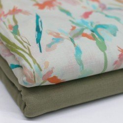 Fine Linen Fabric Digital Print - Soft Blooming Fine Linen Fabric Digital Print - Soft Blooming