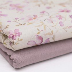 Fine Linen Fabric Digital Print - Sweet Pink Flower Fine Linen Fabric Digital Print - Sweet Pink Flower