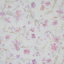 Fine Linen Fabric Digital Print - Sweet Pink Flower Fine Linen Fabric Digital Print - Sweet Pink Flower