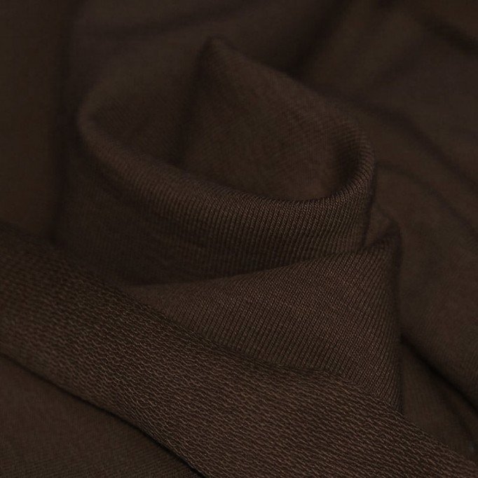 French Terry Fabric Chocolate Brown - (Sweat Fabric)
