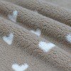 Tissu Fourrure Mouton Coeurs Beige Foncé