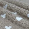 Hearts Teddy Fabric Dark Beige