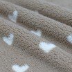 Hearts Teddy Fabric Dark Beige - (Curly Teddy Fabric)