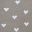 Hearts Teddy Fabric Dark Beige - (Curly Teddy Fabric)