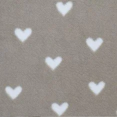 Herz Teddystoff Dunkel Beige 