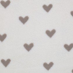 Hearts Teddy Fabric Natural