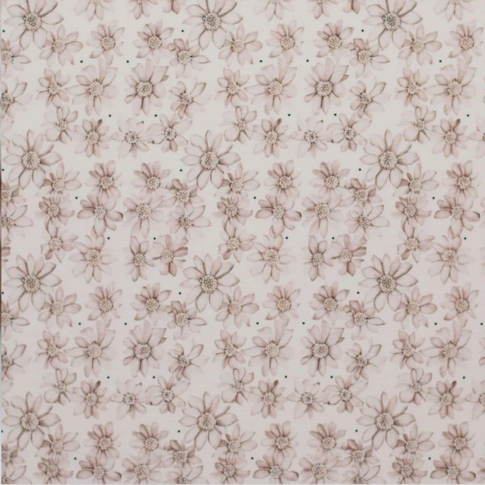 Jersey Katoen Digitale Print - Beige Waterlelie