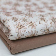 Baumwolljersey Digital - Beige Seerose