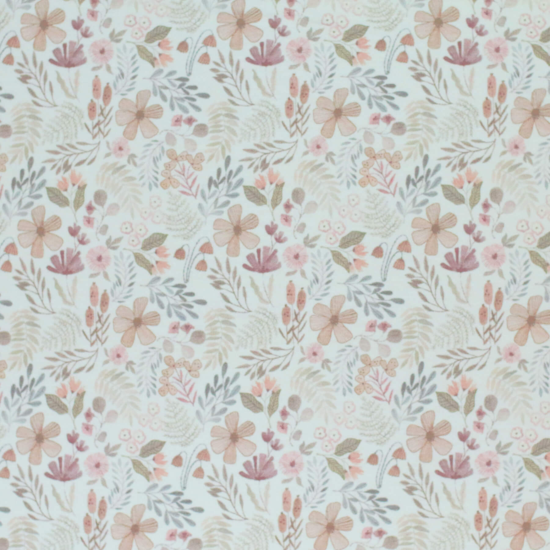 Jersey Katoen Digitale Print - Beige Bosplanten
