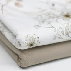 Jersey Katoen Digitale Print - Ecru Bloemenboeket Jersey Katoen Digitale Print - Ecru Bloemenboeket