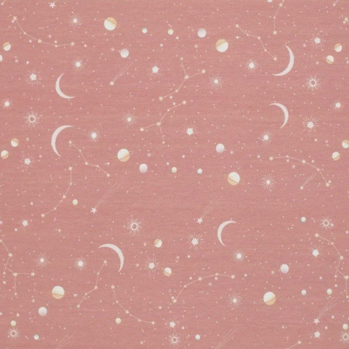 Jersey Cotton Fabric Digital Print - Starry Sky Clay Pink Jersey Cotton Fabric Digital Print - Starry Sky Clay Pink - (Jersey Cotton Fabric Digital Print)