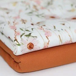 Jersey Di Cotone Stampa Digitale - Fiore Primaverile Jersey Di Cotone Stampa Digitale - Fiore Primaverile