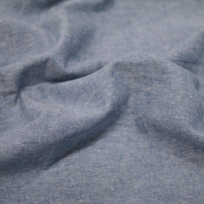 Hør Chambray Stof Jeans - (Dekorationsstoffer)