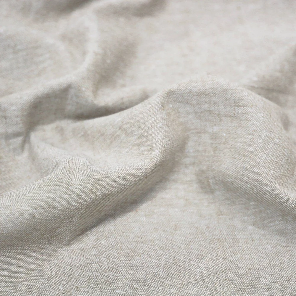 Leinen Chambray Stoff Hellbeige
