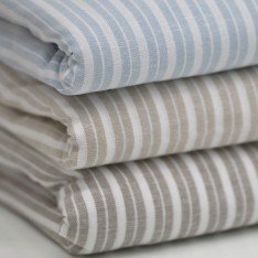 Leinenstoff Lira Streifen Taupe
