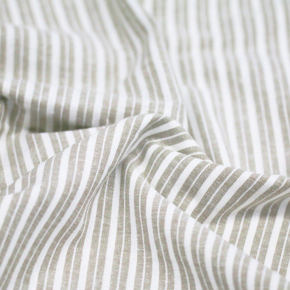 Linen Fabric Lira Stripe Light Beige Linen Fabric Lira Stripe Light Beige