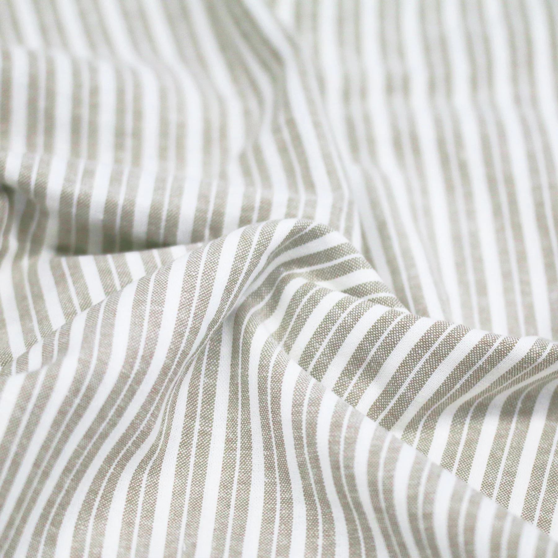 Linnen Stof Lira Streep Licht Beige