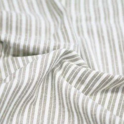 Linen Fabric Lira Stripe Light Beige