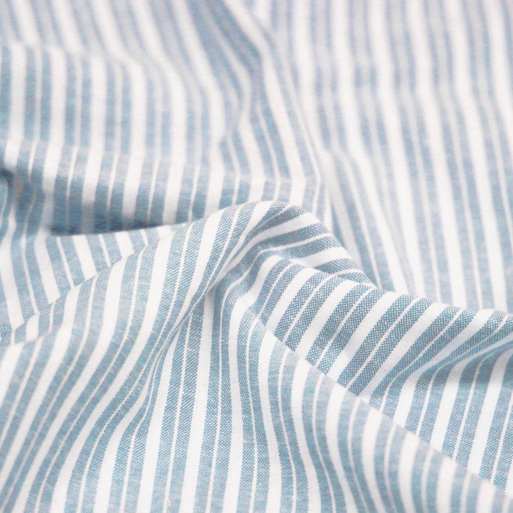 Linen Fabric Lira Stripe Light Blue Linen Fabric Lira Stripe Light Blue