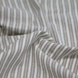 Linen Fabric Lira Stripe Taupe