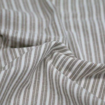 Linen Fabric Lira Stripe Taupe