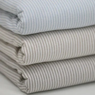 Tissu Lin Rayé 2MM Beige Clair - (Tissus Deco)