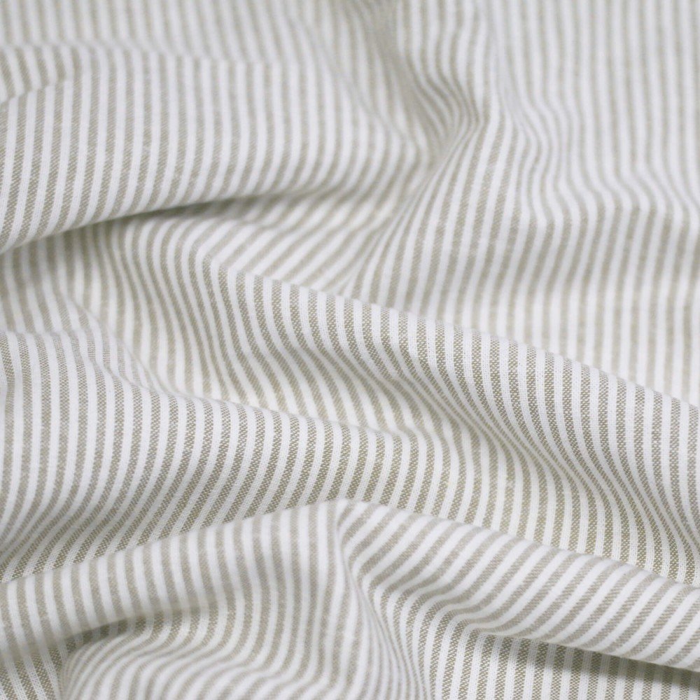 Linen Stripe Fabric 2MM Light Beige Linen Stripe Fabric 2MM Light Beige