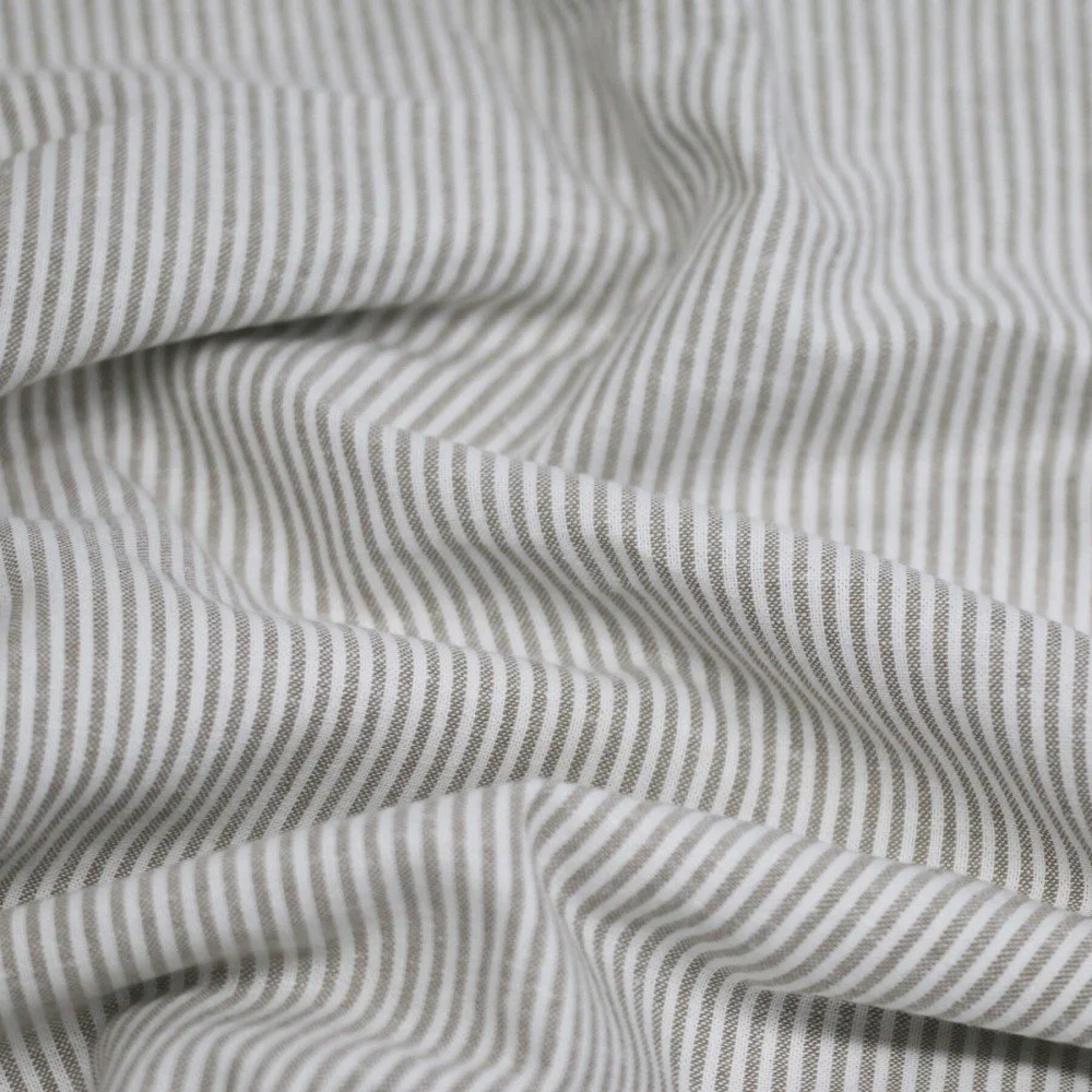 Tessuto Di Lino a Strisce 2MM Taupe