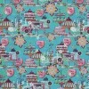 Tissu Enfant Poplin Coton - Gâteau Aqua